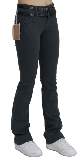 Jeans de Denim Grises de Cintura Media Slim con Corte Acampanado de John Galliano - Image 2