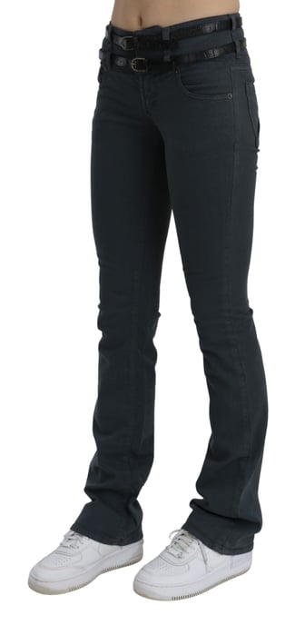 Jeans de Denim Grises de Cintura Media Slim con Corte Acampanado de John Galliano - Image 3