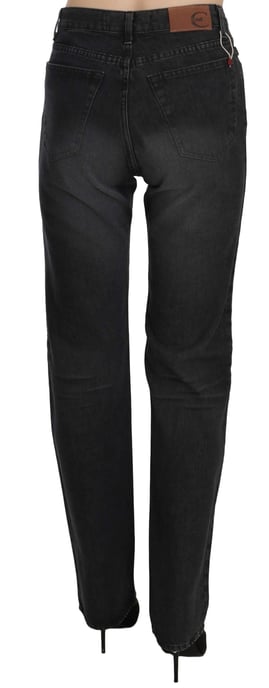 Pantalones de mezclilla rectos de cintura alta lavado negro Just Cavalli - Image 3