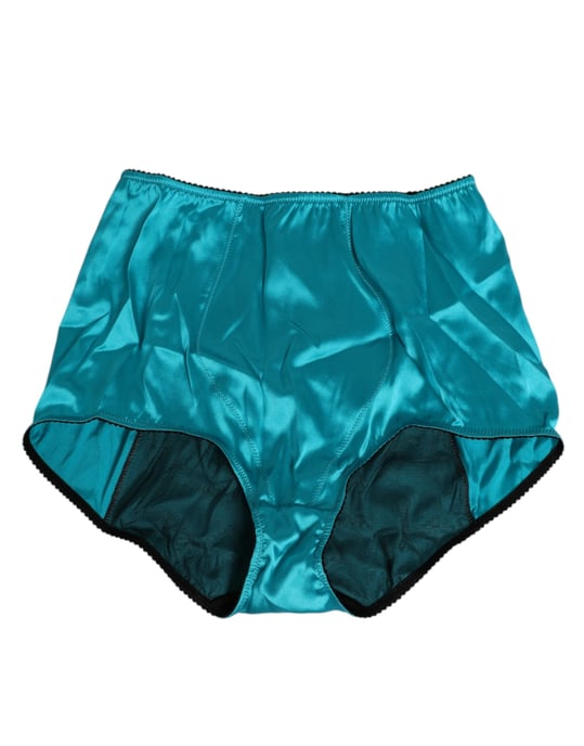 Braguitas de satén verde aqua de talle alto de Dolce & Gabbana - Image 1