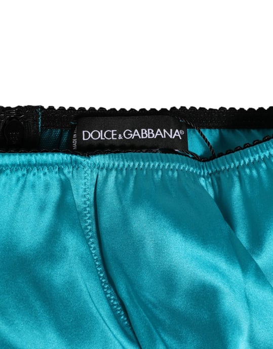Braguitas de satén verde aqua de talle alto de Dolce & Gabbana - Image 3