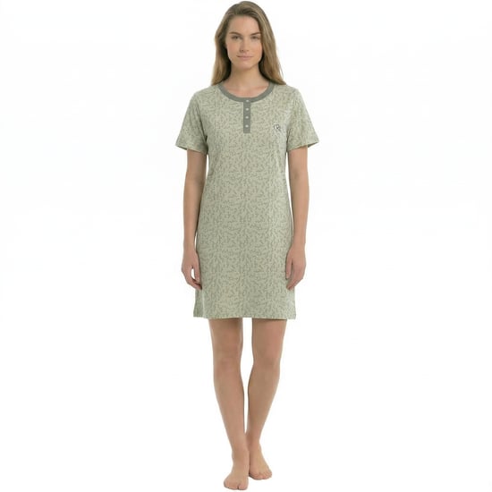 Camisón de algodón de manga corta para mujer KL45000 - Image 1