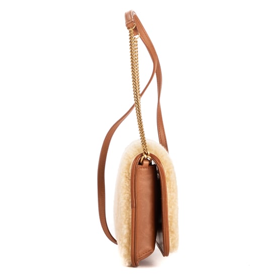 Yves Saint Laurent Loulou Shearling Pochette Mini en Beige/Marrón Cuero de ternero - Image 4