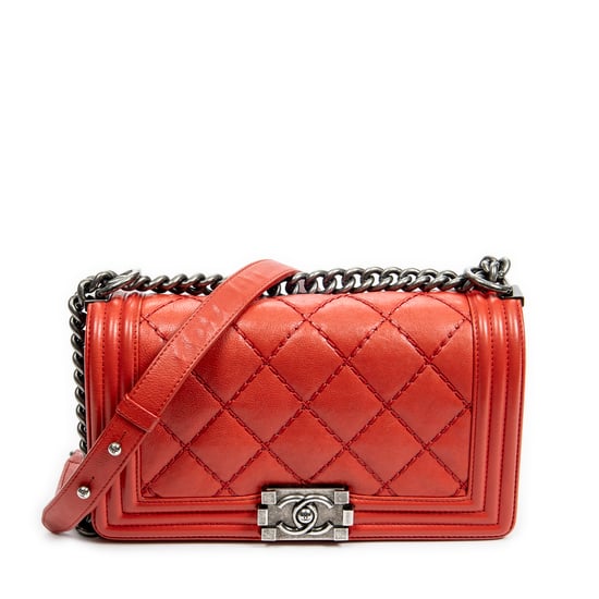 Chanel Wild Stitch Boy en rojo Cuero de ternero - Image 1