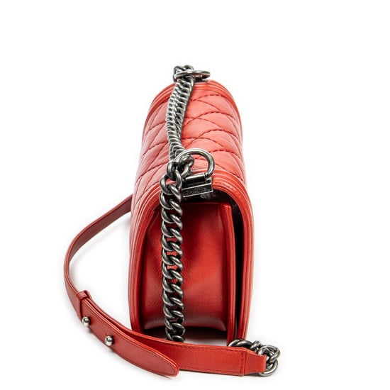 Chanel Wild Stitch Boy en rojo Cuero de ternero - Image 4