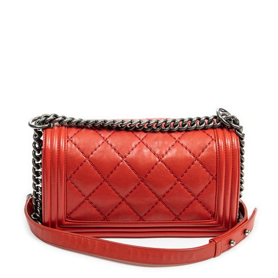 Chanel Wild Stitch Boy en rojo Cuero de ternero - Image 5