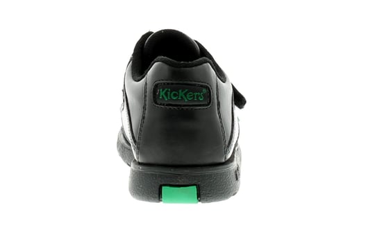 Zapatos escolares para niños Kickers Fragma Strap3 de cuero con cierre de velcro negro - Image 4