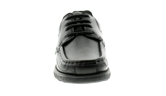 Zapatos escolares para niños Kickers Fragma Lace 3 Junior de piel con cordones negros - Image 2