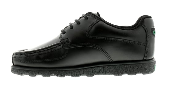 Zapatos escolares para niños Kickers Fragma Lace 3 Junior de piel con cordones negros - Image 3