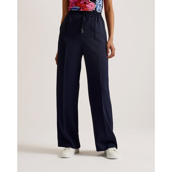 Joggers de forro polar con dobladillo abierto para mujer de Ted Baker en azul oscuro - Image 2