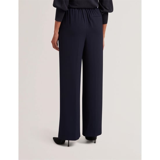 Joggers de forro polar con dobladillo abierto para mujer de Ted Baker en azul oscuro - Image 3