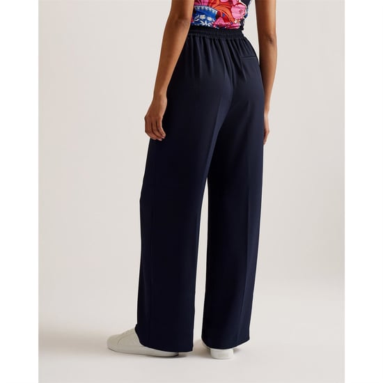 Joggers de forro polar con dobladillo abierto para mujer de Ted Baker en azul oscuro - Image 4