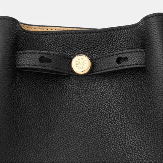 Accessories Tory Burch Tory Pebbled Tote with Gold Tone Hardware in Black - Image 3