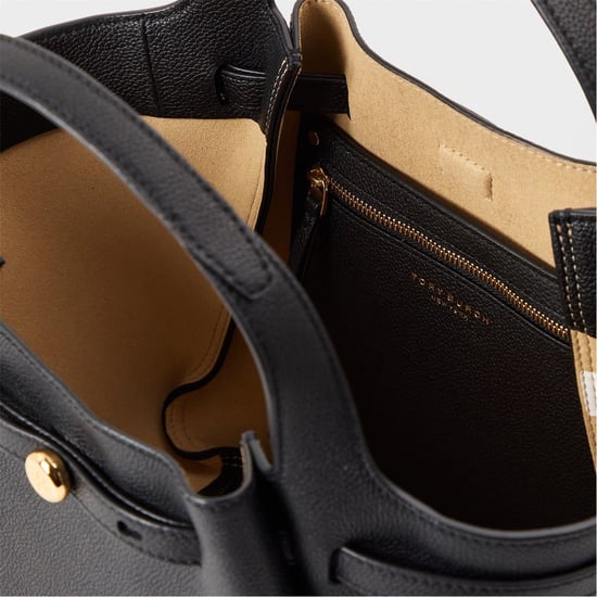 Accessories Tory Burch Tory Pebbled Tote with Gold Tone Hardware in Black - Image 4