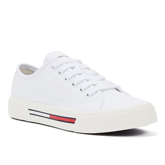 Zapatillas blancas de lona de corte bajo Tommy Hilfiger Tommy Jeans para mujer - Image 3