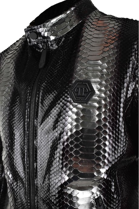 Philipp Plein Chaqueta de cuero Plateado - Image 3