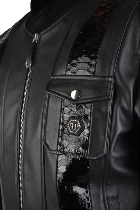 Philipp Plein Chaqueta de cuero Negro - Image 3
