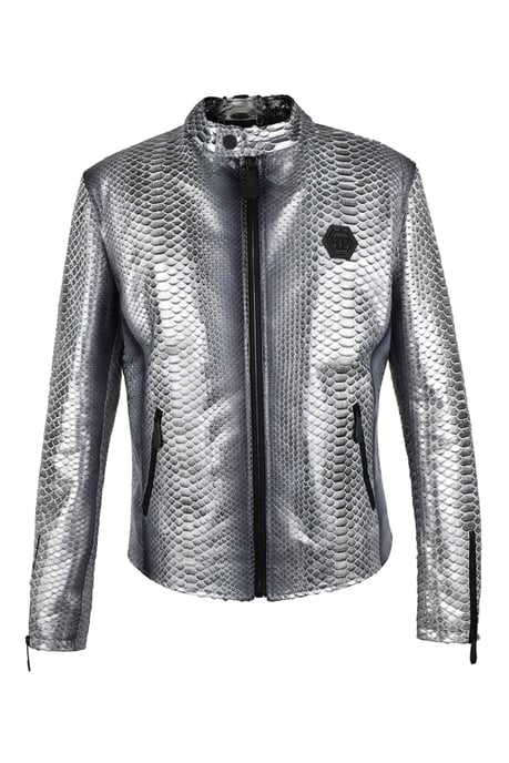 Philipp Plein Chaqueta de cuero Plateado - Image 1