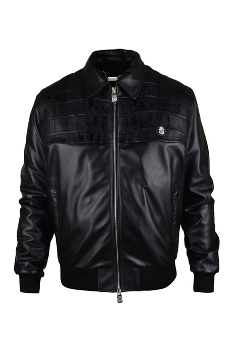 Billionaire Chaqueta de cuero Negro - Image 1