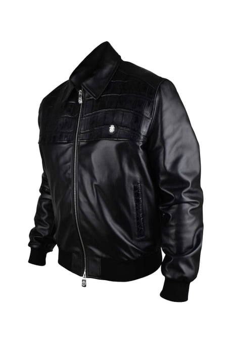 Billionaire Chaqueta de cuero Negro - Image 4