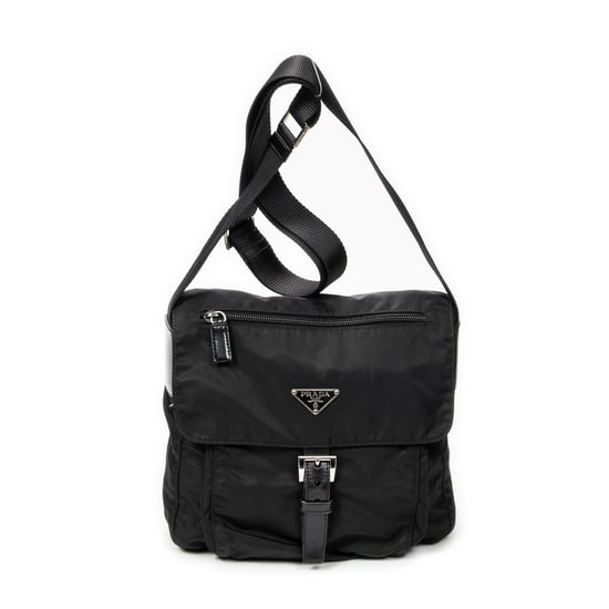 Prada Small Flap Messenger en negro Lienzo - Image 1