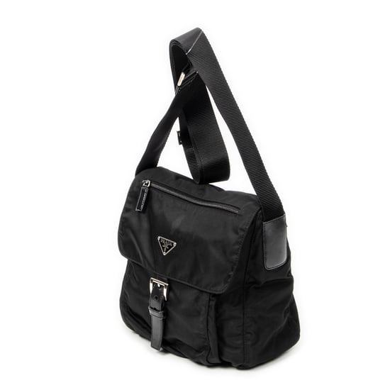 Prada Small Flap Messenger en negro Lienzo - Image 2