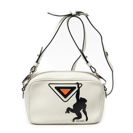 Prada Monkey Print Camera Bag en marfil Cuero de ternero - Image 1