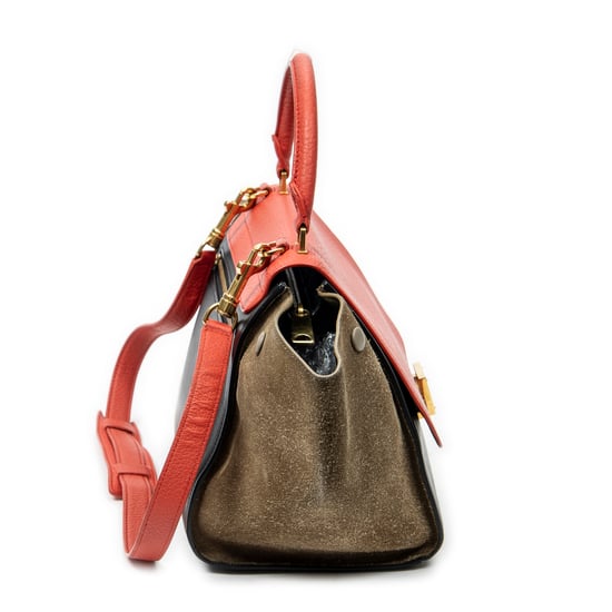 Celine Small Tricolor Trapeze en Red Cuero de ternero - Image 4