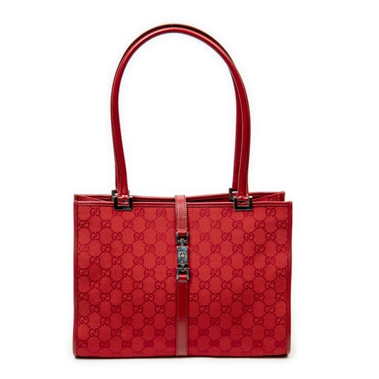 Gucci Square Jackie Tote en Red Lienzo - Image 1