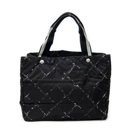 Chanel Small Old Travel line Tote en negro Lienzo - Image 5