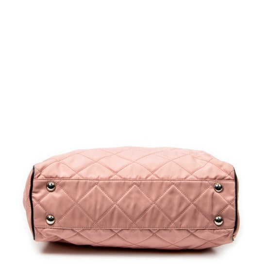 Prada Chain Zip Tote en rosa Lienzo - Image 6