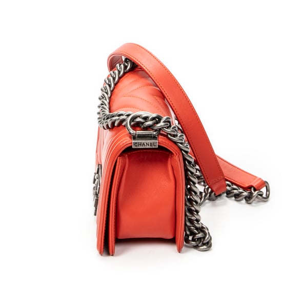 Chanel Small Boy en naranja Cuero de ternero - Image 3