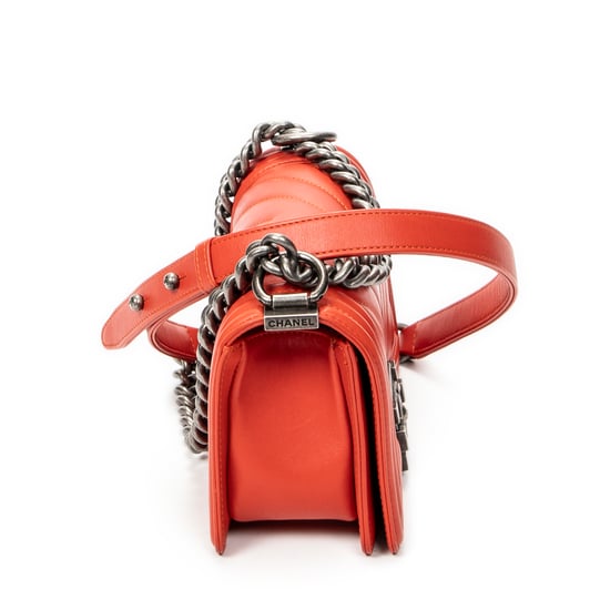 Chanel Small Boy en naranja Cuero de ternero - Image 4