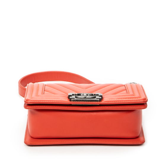 Chanel Small Boy en naranja Cuero de ternero - Image 6