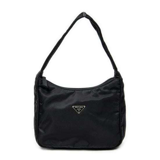 Prada Mini Zip Hobo en negro Lienzo - Image 1