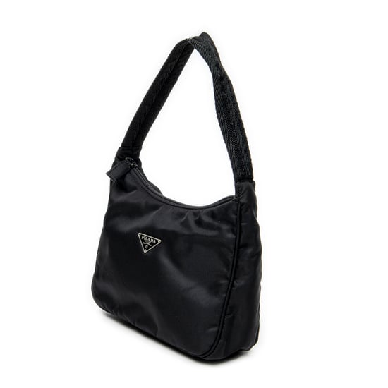 Prada Mini Zip Hobo en negro Lienzo - Image 2