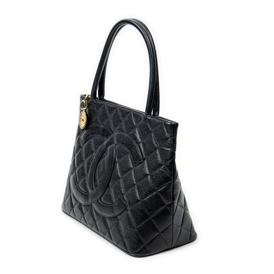 Chanel Timeless Medallion Tote en negro Cuero de ternero - Image 2