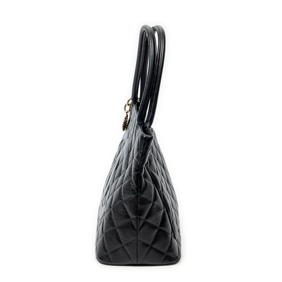 Chanel Timeless Medallion Tote en negro Cuero de ternero - Image 3