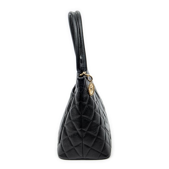 Chanel Timeless Medallion Tote en negro Cuero de ternero - Image 4
