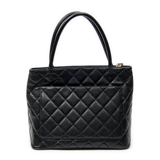 Chanel Timeless Medallion Tote en negro Cuero de ternero - Image 5