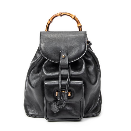 Gucci Mini Bamboo Backpack en negro Cuero de ternero - Image 1