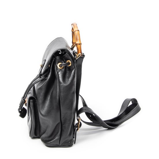 Gucci Mini Bamboo Backpack en negro Cuero de ternero - Image 3