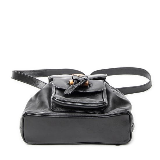 Gucci Mini Bamboo Backpack en negro Cuero de ternero - Image 5