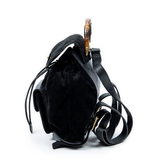 Gucci Mini Bamboo Backpack en negro Cuero de ternero - Image 3