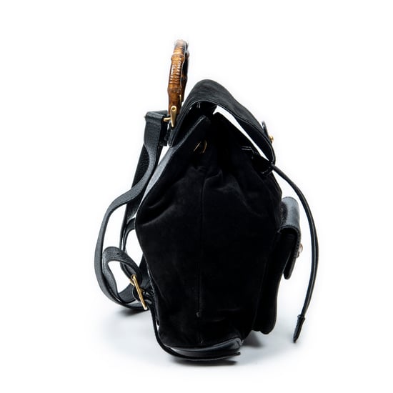 Gucci Mini Bamboo Backpack en negro Cuero de ternero - Image 4