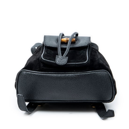 Gucci Mini Bamboo Backpack en negro Cuero de ternero - Image 6