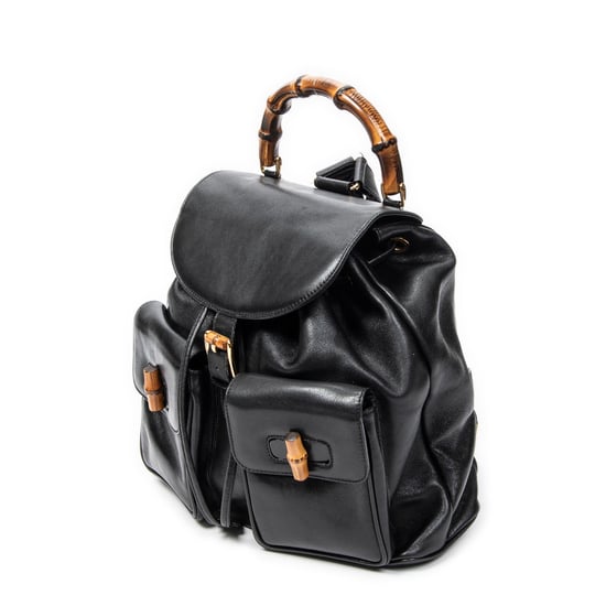 Gucci Large Bamboo Backpack  en  negro Cuero de ternero - Image 2