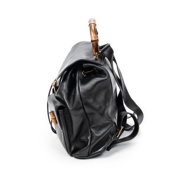 Gucci Large Bamboo Backpack  en  negro Cuero de ternero - Image 3