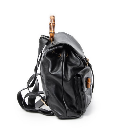 Gucci Large Bamboo Backpack  en  negro Cuero de ternero - Image 4