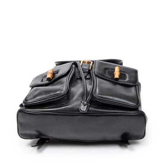 Gucci Large Bamboo Backpack  en  negro Cuero de ternero - Image 6